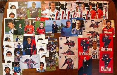 617 Autogrammkarten FRANKREICH LIGUE 1-Equipe Tricolore-PSG-Sammlung-Konvolut-AK