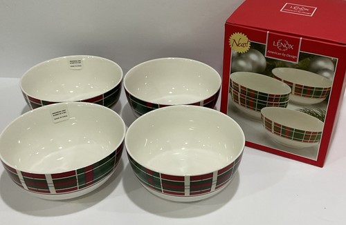 Lenox Vintage Karo 4er Set Suppe Müsli Allzweck Schüsseln Neu Box 16 Oz 870675 - Bild 6 von 8