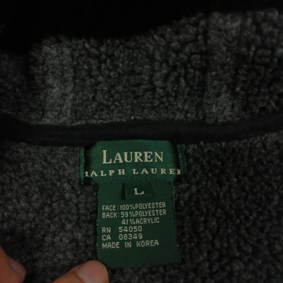 Colete Lauren Ralph Lauren Feminino Grande Com Capuz Sherpa Forrado Sem Mangas Zíper Jaqueta - Imagem 4 de 4