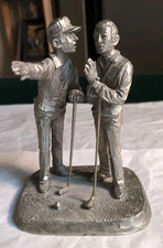Vintage 1972 Philip Kreczkowski Solid Pewter Golf Sculpture Hudson Pewter