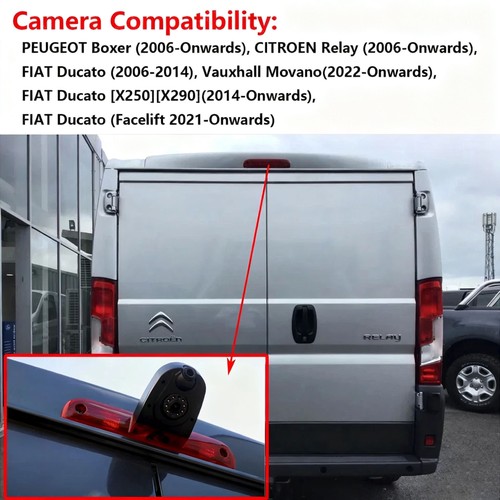 Cámara de marcha atrás monitor freno y doble luz 7" para Peugeot Boxer, relé Citroen - Imagen 17 de 17