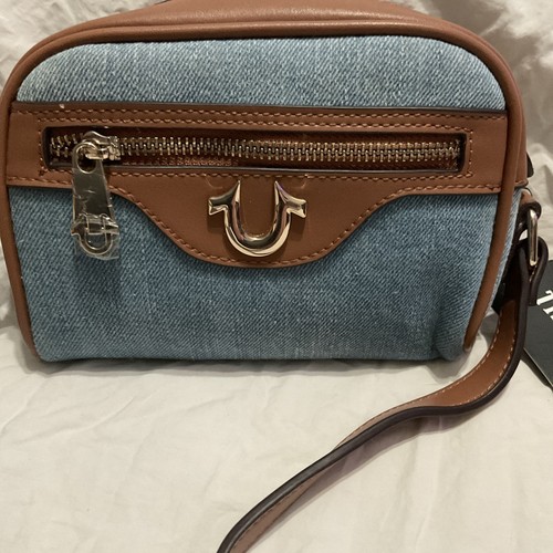 True Religion Denim Umhängetasche klein neu mit Etikett braun Riemen UVP 76 $ SALE - Bild 2 von 5