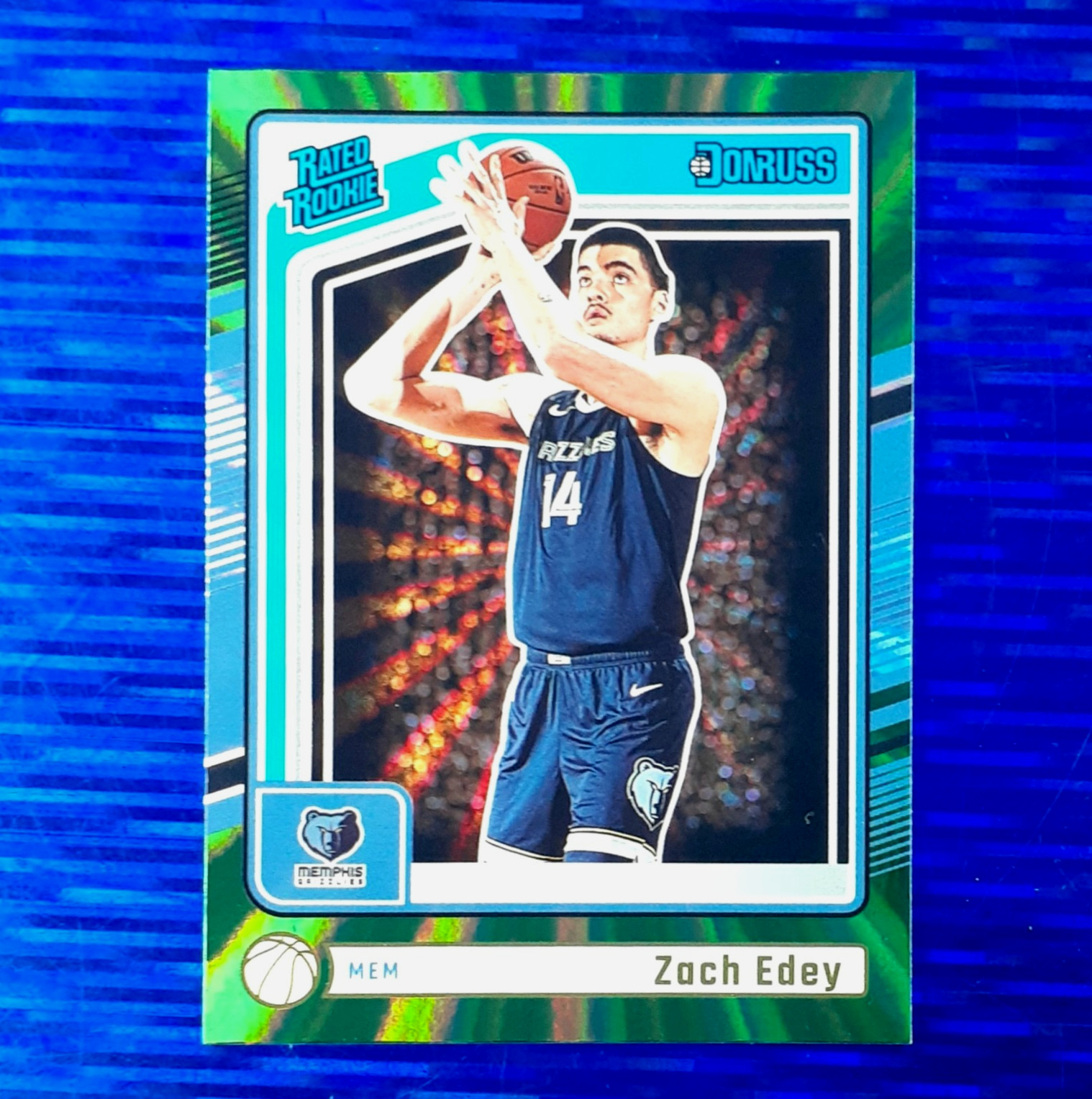 2024 Donruss Rated Rookie Zach Edey Green Laser #239