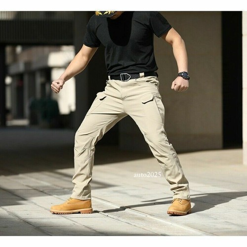 Herren Militärhose Armeehose viele Taschen Hose Männer Freizeit Cargo Freizeithose - Bild 8 von 22