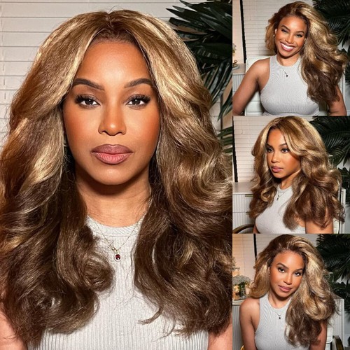 UNice Cambodian Highlight Blonde Kinky Straight 13x4" Lace Front Human Hair Wigs - Picture 6 of 11