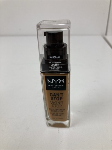 New NYX Can't Stop Won't Stop Full Coverage Foundation CSWSF16 Mahogany - Picture 1 of 2