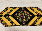 Spring,Summer,  Fall "Bees and Sunflowers "Quilted Table Runner 13 x36 in Var.2
