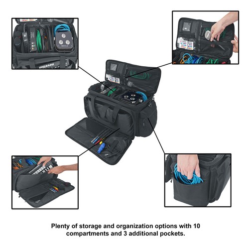Rockville UT-BAG10 Padded DJ Cable/Utility Bag w/removable Dividers+YKK Zippers - Picture 3 of 11