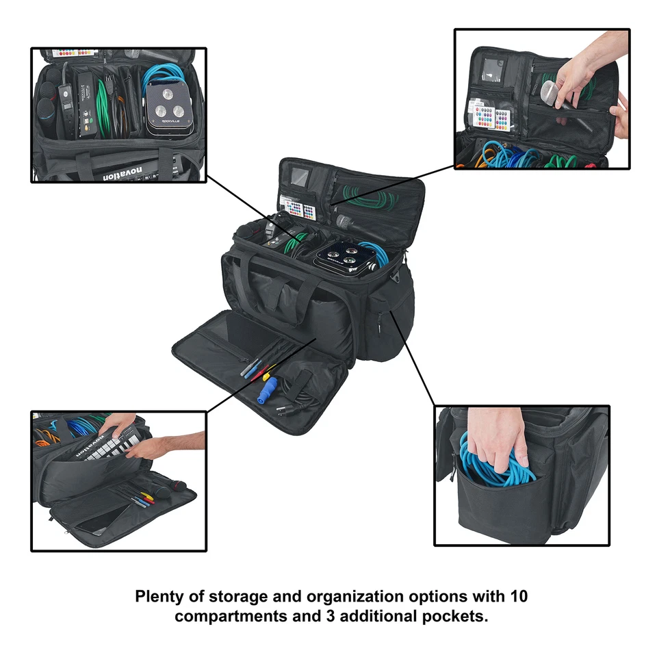 Rockville UT-BAG10 Padded DJ Cable/Utility Bag w/removable Dividers+YKK Zippers - Image 3 of 4