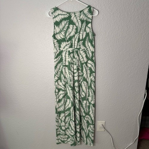 Boden Maxi Dress Empire Waist Size 10 Petite Green Leaf Print Sleeveless V Neck - Bild 7 von 7