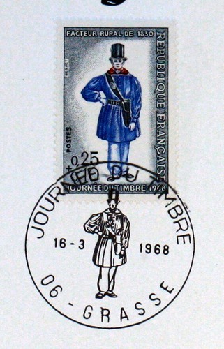 FRANCE FEUILLET PHILATELIQUE CEF 57 JOURNEE DU TIMBRE 1968 GRASSE - Picture 3 of 4