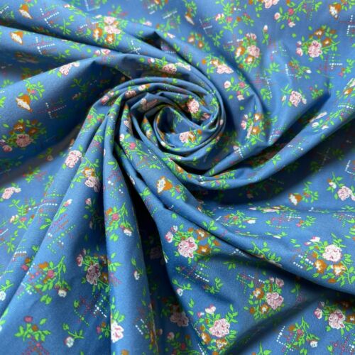 Tessuto Popeline 100% Cotone Floreale Biologico Morbido Abito Artigianale Trapuntato Materiale 44" - Foto 128 di 185