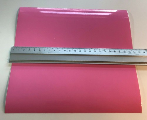 PINK 1 SHEET GLOSS VINYL SELF ADHESIVE SHEETS MODEL MAKING ART CRAFT STICKER - Picture 3 of 4