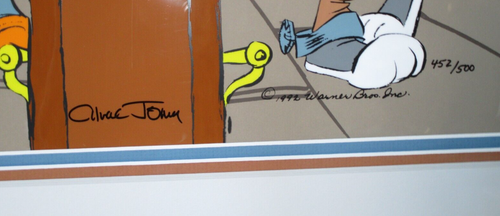 Chuck Jones "Showdown" LE (#452 500) celda pintada a mano, firmada 1992 gran marco - Imagen 3 de 4