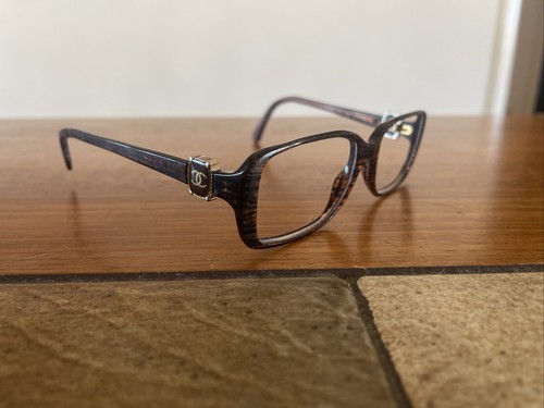 Chanel 3185 Sunglasses FRAMES 1204 Brown Tweed 54-16-135 Italy Tortoise Eyeglass - Picture 9 of 13