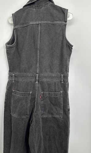 Levi's Jeans Sleeveless Jumpsuit Small NEW- levis faded black denim Overalls - Picture 7 of 7