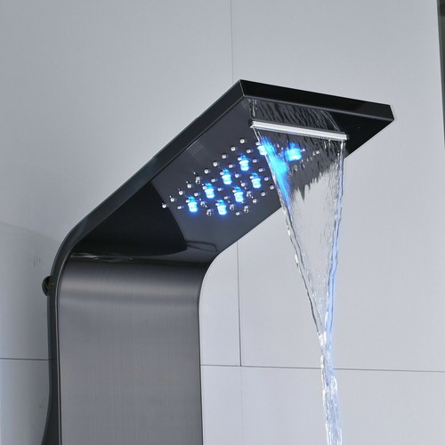 Shower Panel Tower System Rain&Waterfall Massage Jet W/Handheld Matte Black - Picture 226 of 244