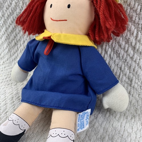 Vintage 1990 Eden Madeline Plush Doll Yarn Hair Blue Dress 9” Soft Body Stuffed - Picture 6 of 15