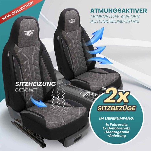 Fundas de asiento de autocaravana adecuadas para Adria Mobil Supersonic (negro antracita) - Imagen 4 de 13