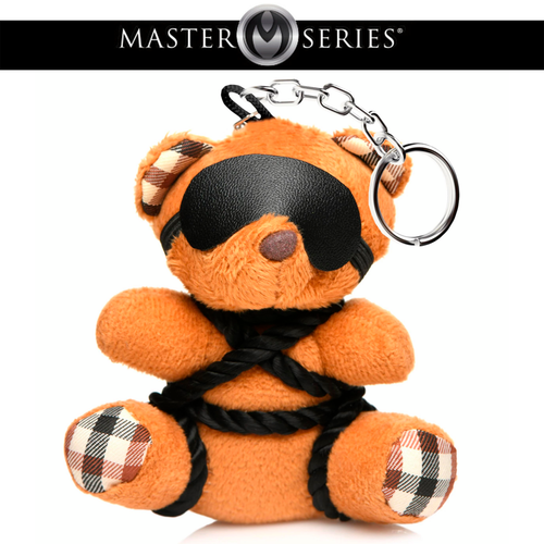 Bear Bondage Keychain with Rope and Eye Mask Master Series Bear Keychain - Picture 1 of 12