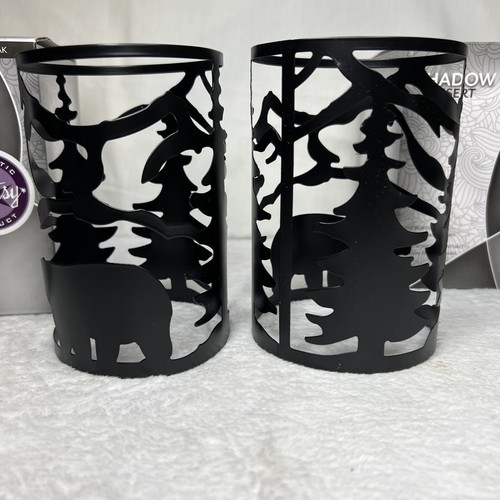 NIB Lot 2 Scentsy Shadow Insert Kodiak Bear Pine Trees For Frosted Shade Warmers - Picture 2 of 10