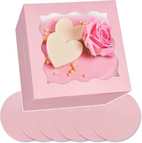 Bakepacker 36Pcs 6X6X5 Inches Cake Boxes with Window 18-Packs Pink Cake - Picture 12 of 12