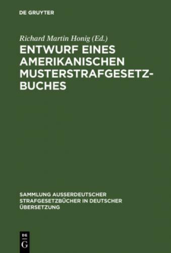 Thumbnail - Entwurf Eines Amerikanischen Musterstrafgesetzbuches Vom 4. Mai 1962