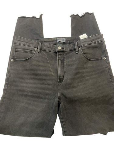 Abercrombie & Fitch Simone High Rise Super Skinny Ripped Black Jeans Size 14 NWT - Picture 2 of 7