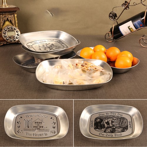 European Style Iron Retro Plate Fruit Tray Tinplate Tray Retro Metal Snack Plate - Bild 20 von 34