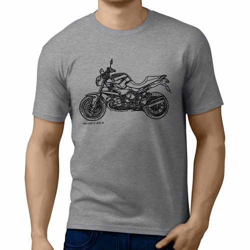 JL Illustration For A BMW R1200R 2012 Motorbike Fan T-shirt - Picture 16 of 24