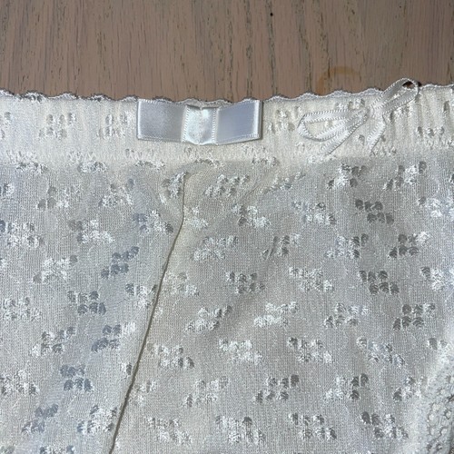 VIntage Oscar De La Renta Panty Hi-Cut M Wedding White Union USA Lace Flutter - Picture 5 of 11