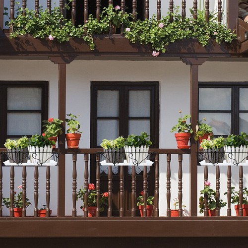 Balkon Hängende Blumentopf Blumenregal Mit Geländer Für Den Außenbereich - Bild 8 von 12