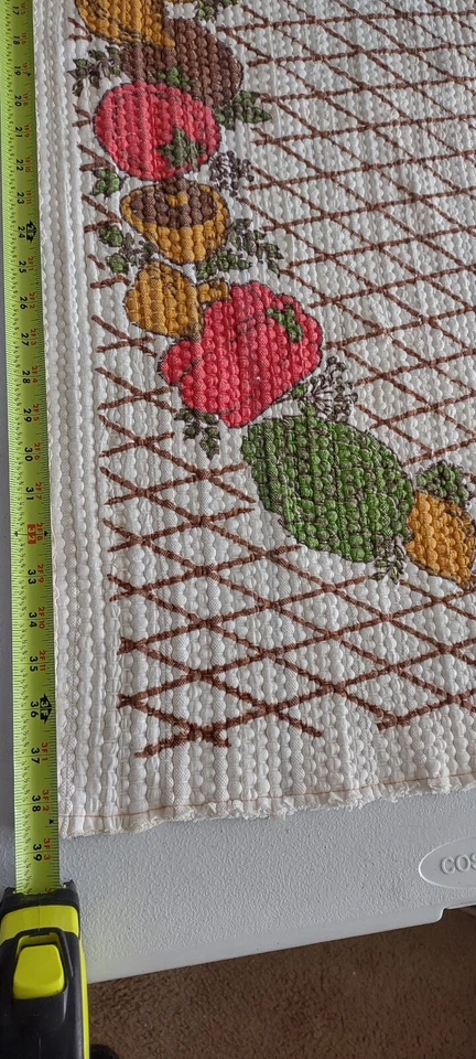 Alfombra de dispersión tejida de colección cocina cocina verduras setas impresión 24x39 Foto 2 de 3