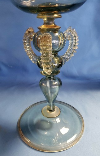 Antique VENETIAN GLASS GOBLET 12.25" Large  - Picture 6 of 12