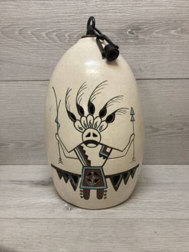 SIGNED Native American Hopi Style Swag Lamp Shade Cover Southwestern Decor 10” A - Picture 3 of 10