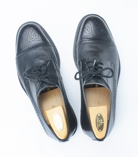 Trickers International Black Mens Brogues Shoes Size UK 8 EU 42 Made In Italy