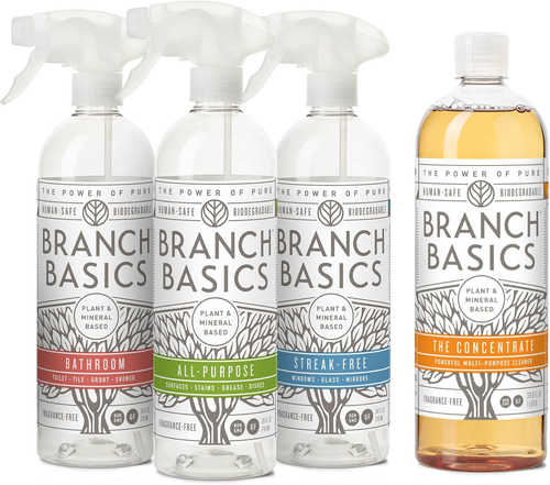 Non-Toxic Cleaning Essentials Kit: All-Purpose, Glass & Bathroom Cleaners