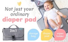  NEW Portable Diaper Changing Pad for Newborn Baby with Smart Wipe Pouch