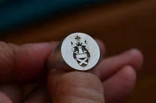 Sterling Silver crest ring size 6.5 with engraving, Silver 925 signet pinky ring