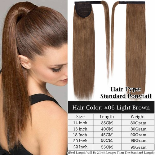 Claw Clip In 100% Remy Human Hair Extensions Wrap Around Hairpiece Ponytail Hair - Picture 23 of 35