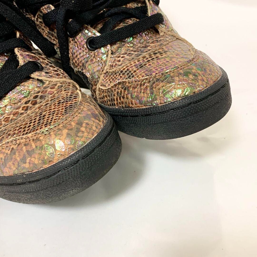 Adidas Jeremy Scott High Top Sneakers 6.5US Metallic Snake Skin