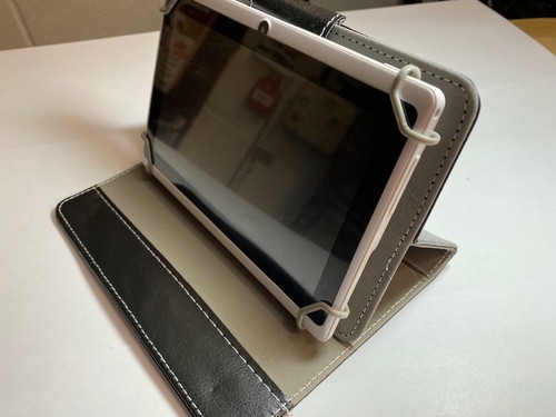 7" Inch Black Multi Angle Leather Carry Case Fits Google Android 2.3 Tablet - Picture 10 of 10