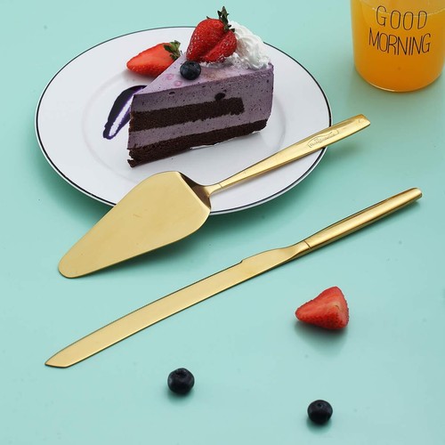 Gold Cake Pie Pastry ServersStainless Steel Serving SetCake Knife and Server ... - Picture 4 of 8