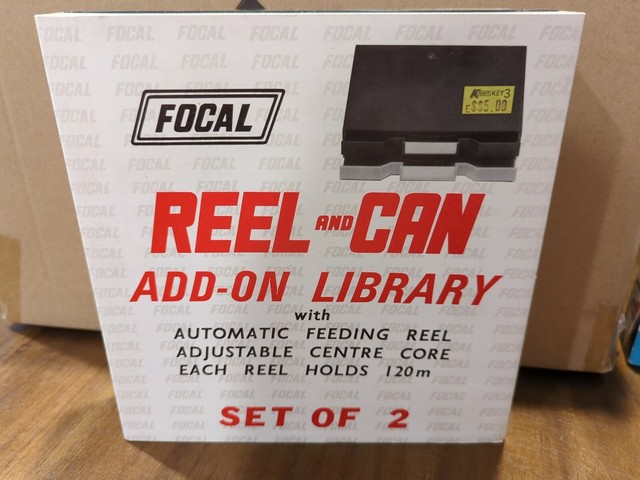 Reel and Can Add-On Set of 2 (120cm / 400') Kmart Focal Super 8 BRAND NEW Reel and Can Add-On Set of 2 (120cm / 400') Kmart Focal Super 8 BRAND NEW
