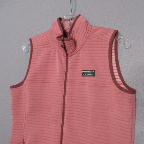LL Bean Airlight Vest Women Small Pink Lightweight Ribbed Full Zip Outdoor Hike - Picture 3 of 8