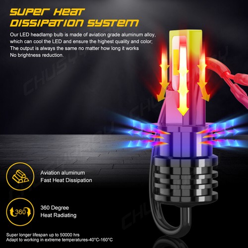 For Nissan Maxima 2000 2001 6000K LED Headlight + Fog Lights Bulbs Combo Kit 4pc - Picture 11 of 13