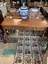 l. hitchcock " autumn" hand stenciled writing desk w/ 2 drawers 42w 20d 34 t