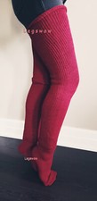 Long Loose Thigh High Slouch Socks Noen Yellow Over Knee Leg Warmers Queen Plus