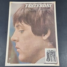 Vintage 1965 Beatles Sheet Music "Yesterday" By John Lennon Paul McCartney