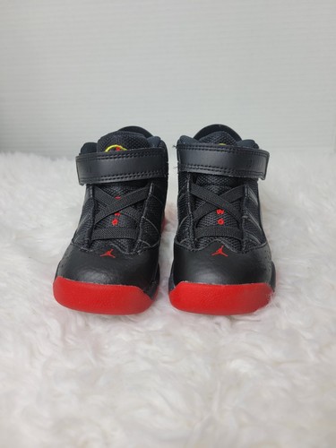 Nike Air Jordan 6 Rings Toddler Size 7C Black Red Sneaker Shoes 323420-063 - Picture 2 of 7